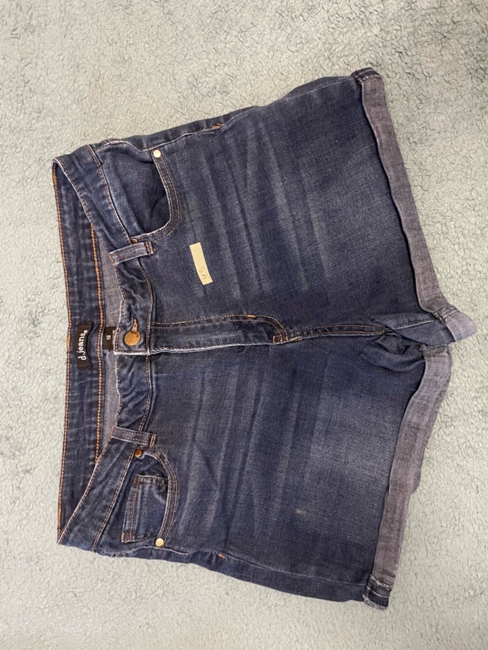 D. Jeans Dark Wash Denim Jean Shorts for Women - Classic Roll-Hem